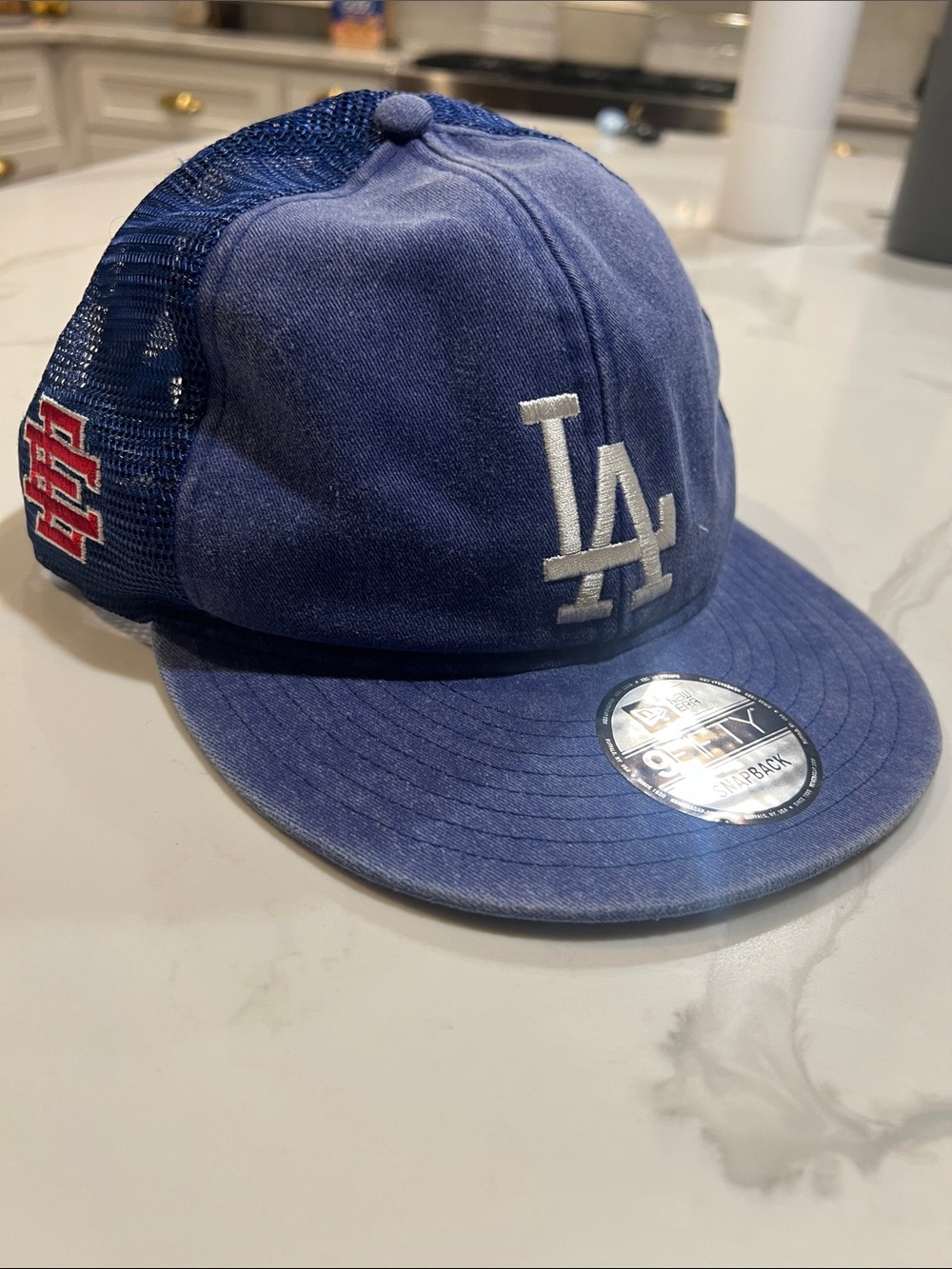 Los Angeles Dodgers Blue Mesh Back Snapback Hat x Eric Emanuel